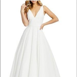 Mac Duggal Full Skirt Layered Wedding Prom Ballgown